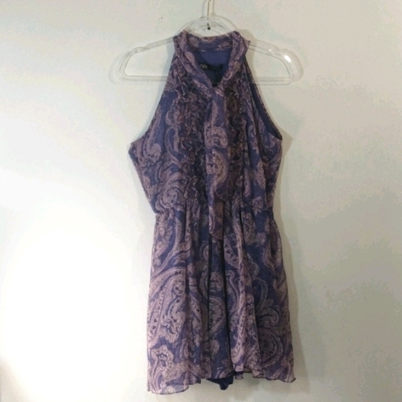 ZARA short mauve jumpsuit with print sz Large - Picture 5 of 15